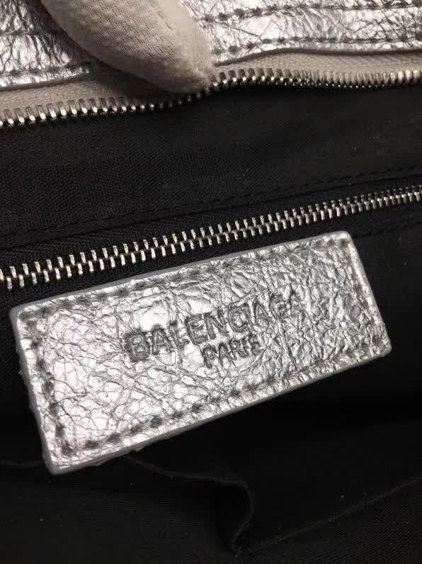 BALENCIAG巴黎世家 原版 義大利進口爆裂銀皮 新款 手提單肩斜挎包  BL1242